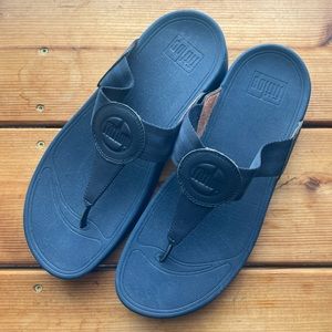 Fitflop Women’s Walk-Star Toe-Post Sandals Midnight Navy Blue Sz 9